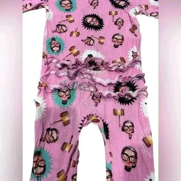 Posh Peanut Ruth Bader Ginsburg RBG Pajama Sleeper Bamboo Pajamas 6-9 months - Picture 6 of 6